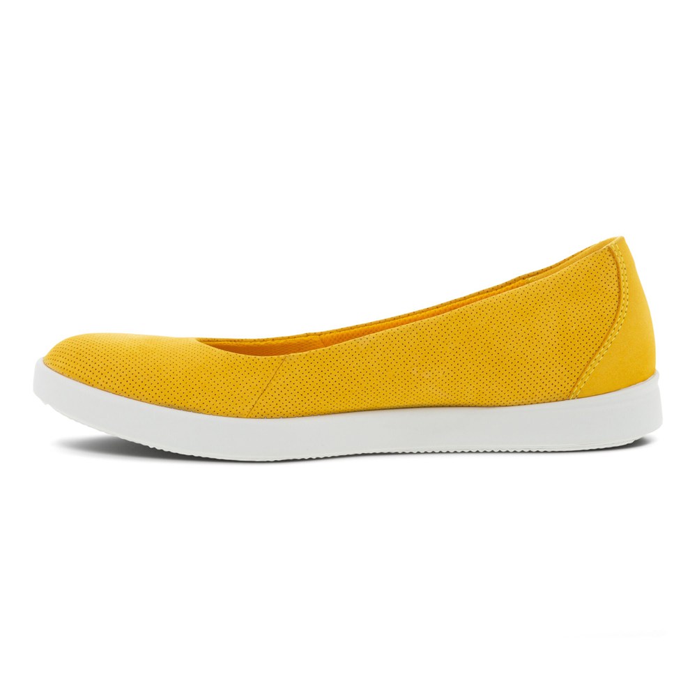 ECCO Womens Ballerinas Yellow - Barentz Slip-Ons - OQL-517423